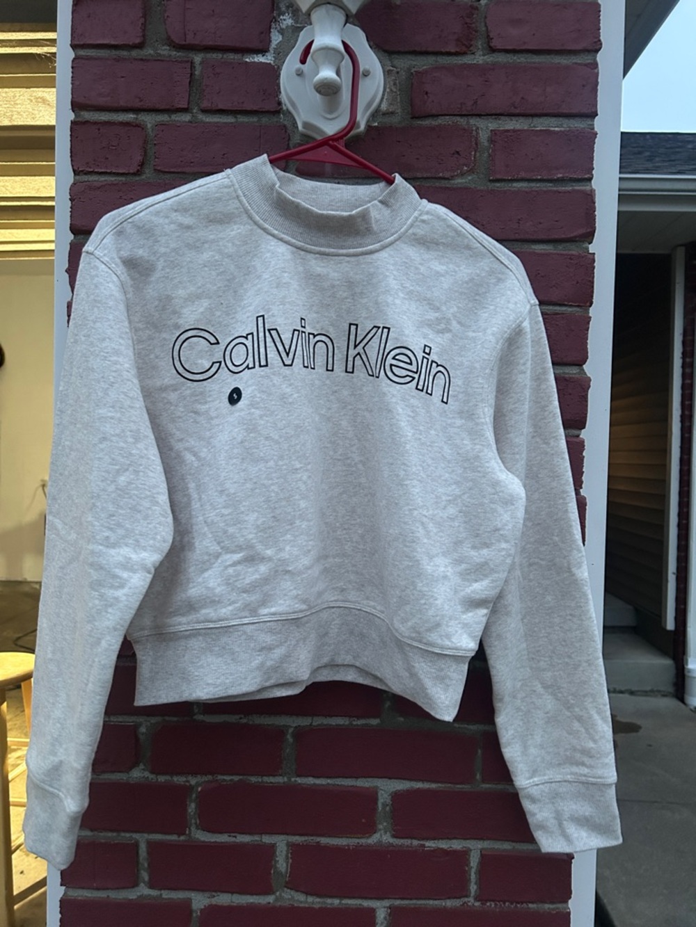 Calvin Klein Heather Gray Logo Crewneck Sweatshirt